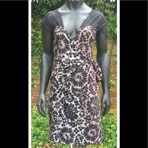 Dvf Diane Von furstenberg wrap two tone silk dress